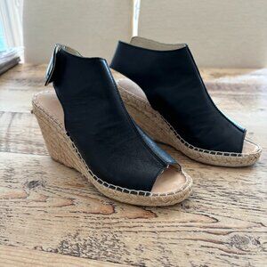 Black Wedge Sandals